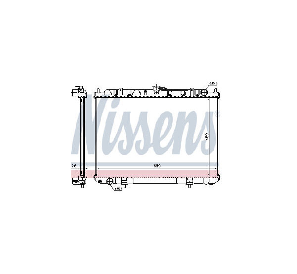 01- X-TRAIL РАДИАТОР ОХЛАЖДЕН 2.2 (дизель) (NISSENS) (AVA) (NNXTR01-910)